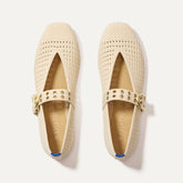The Max Buckle Mary Jane - Off White Mesh