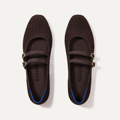 The Double Buckle Mary Jane - Chocolate Mesh