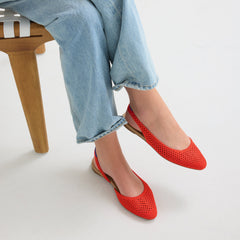 The Almond Slingback - Poppy Mesh