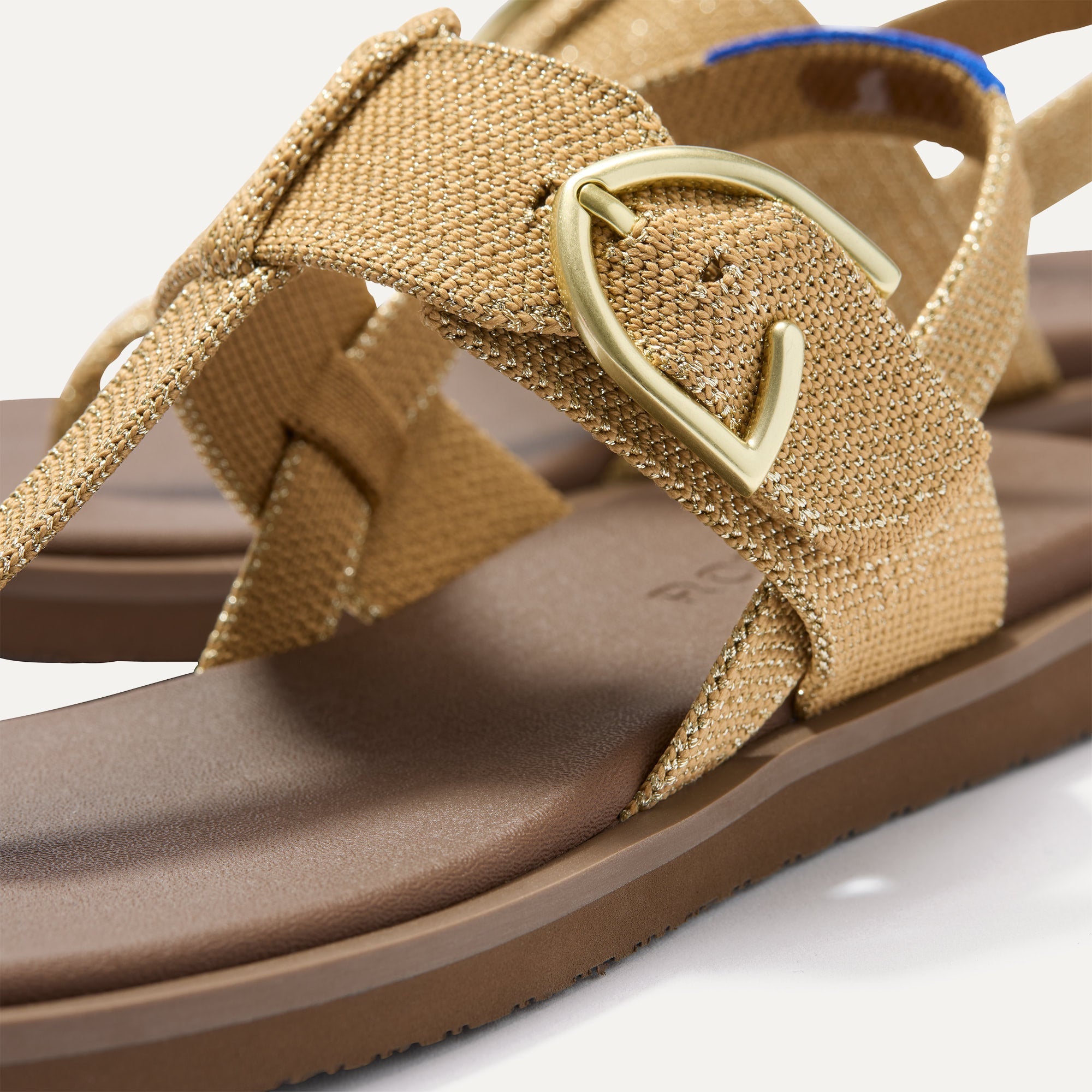 The T–Strap Sandal - Metallic Golden Sun