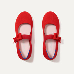 The Kids Tux Bow Mary Jane - Bright Red