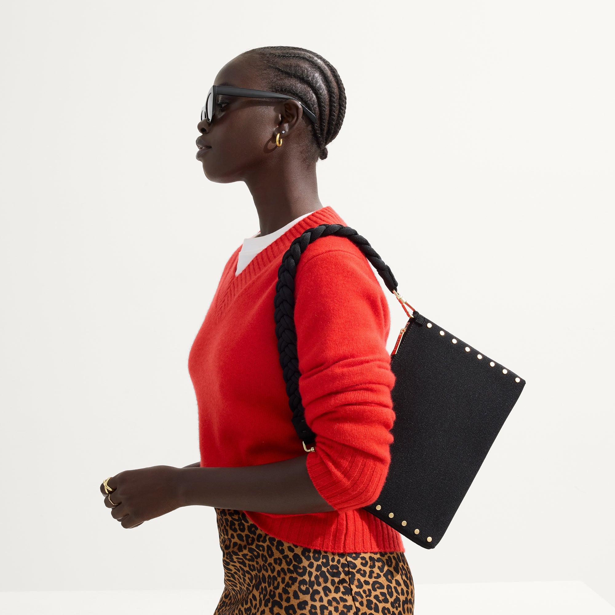 The Convertible Clutch - Studded Black